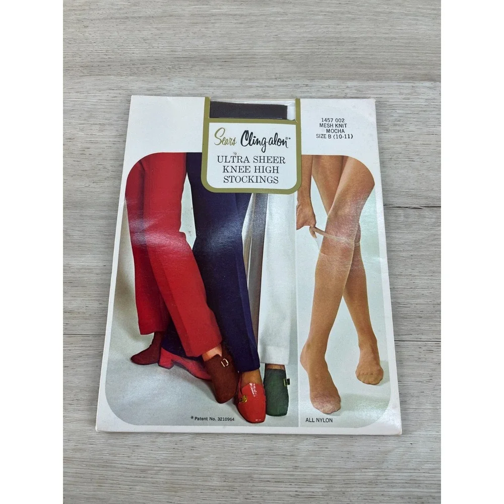 Sears Cling-Alon Ultra Sheer Stockings  Mocha‎ Classic  Size B 10-11